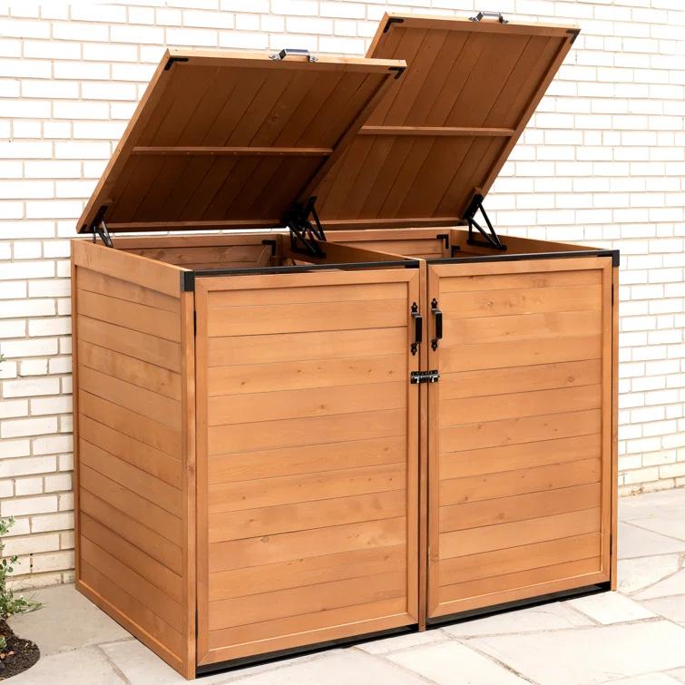 Leisure Season 5 Ft. W x 3 Ft. D Solid Wood Lean to Garbage Shed