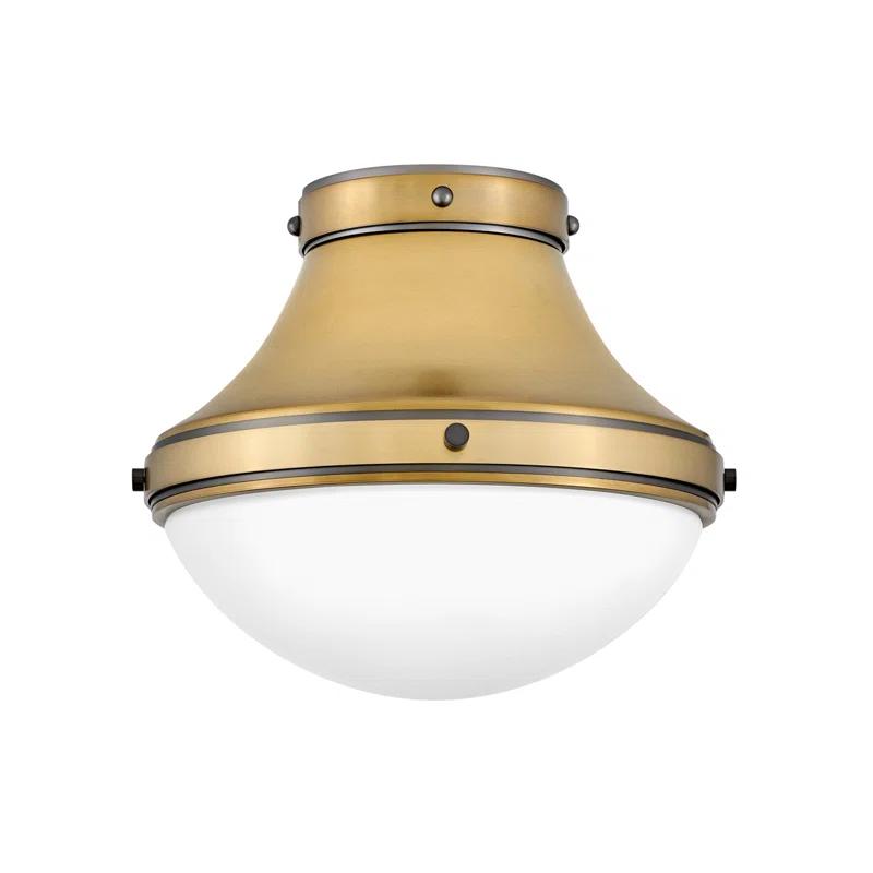 Hinkley Oliver 14" Flush Mount Ceiling Light w/ Etched Opal Glass