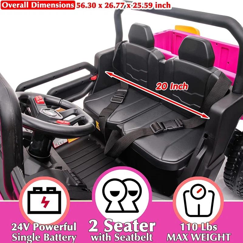 Himimi Delia Himimi 24 Voltage  Ride On Dump Truck, 2 Seater Kids UTV with Electric Dump Bed, Remote Control