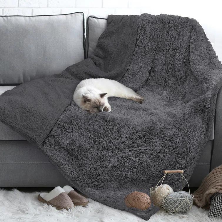 PetAmi Faux Fur Sherpa Pet Blanket