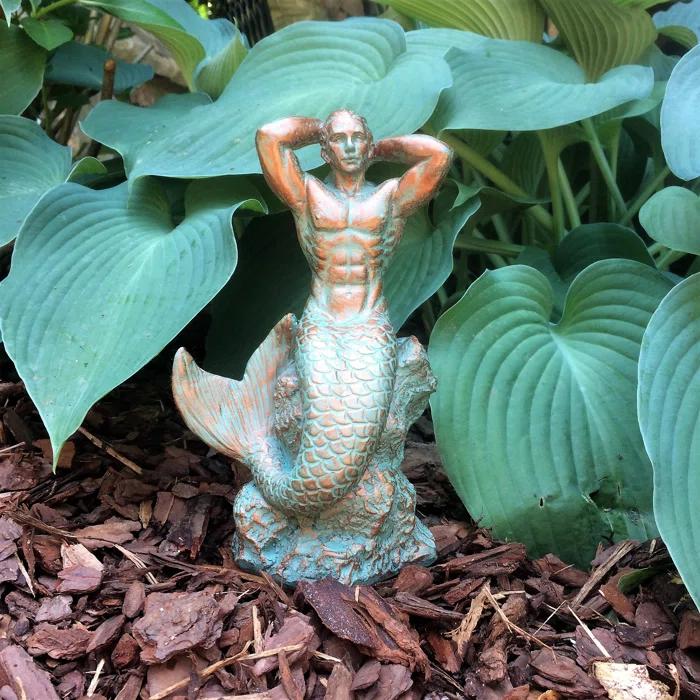 HomeStyles Life's a Beach Sexy Merman Mermaid on Coastal Rock Statue
