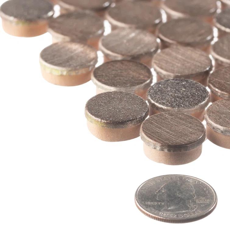 Andova Orb 3/4" Metal Penny Round Mosaic Tile Shower Wall, Kitchen Backsplash and Wall Tile