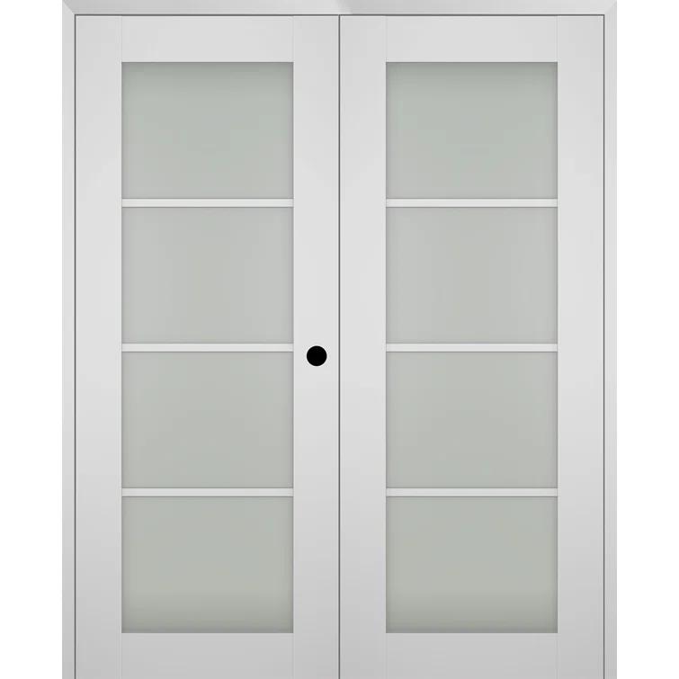 Belldinni Smart Pro 4 Lite Paneled Manufactured Wood and Frosted Glass Interior Double Prehung Door