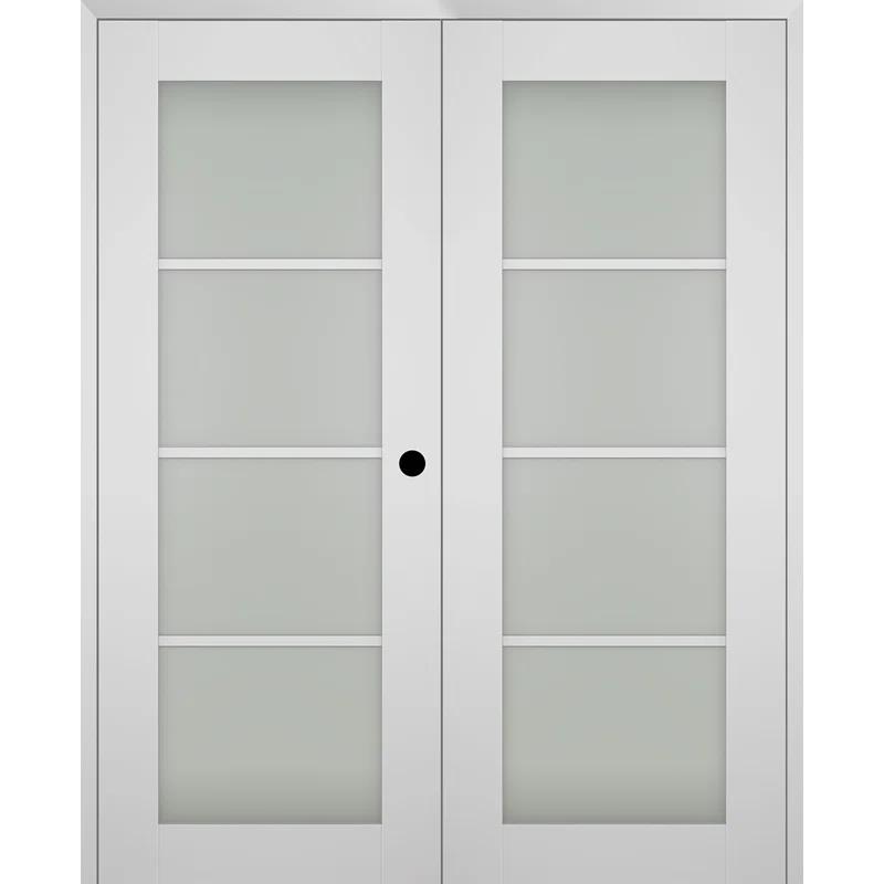 Belldinni Smart Pro 4 Lite Paneled Manufactured Wood and Frosted Glass Interior Double Prehung Door