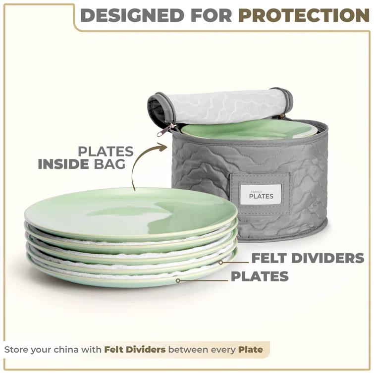 Sorbus 4 Piece Quilted Dinnerware Storage Set