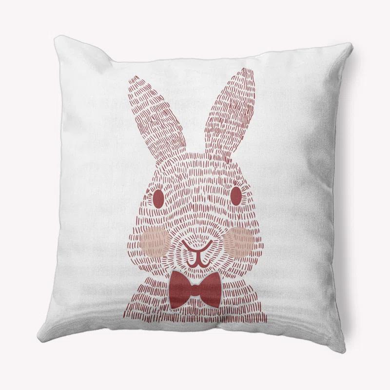 e by design Monochrome Bunny Easter Decorative Square Pillow Cover & Insert | Wayfair
