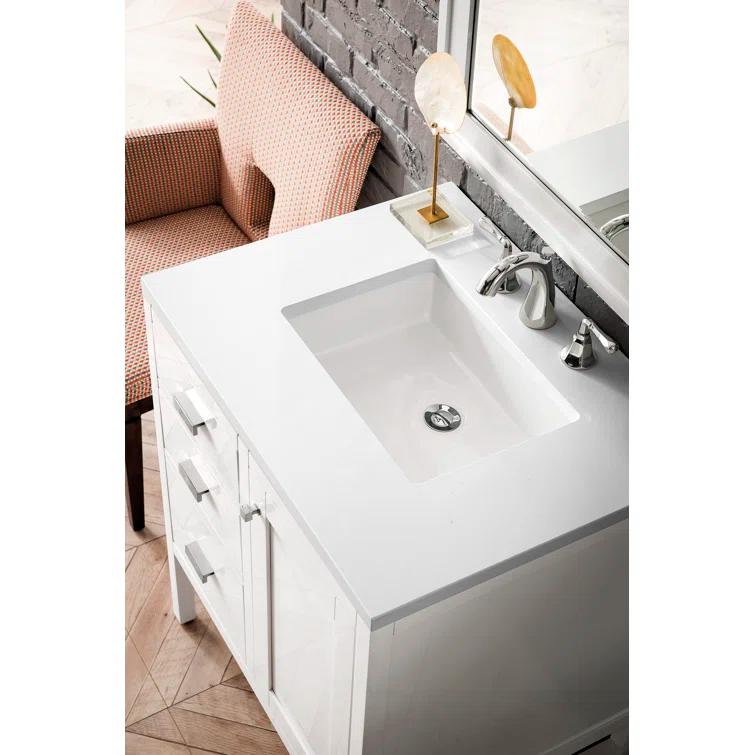 James Martin Vanities Addison 30'' Single Bathroom Vanity with Engineered Quartz Top