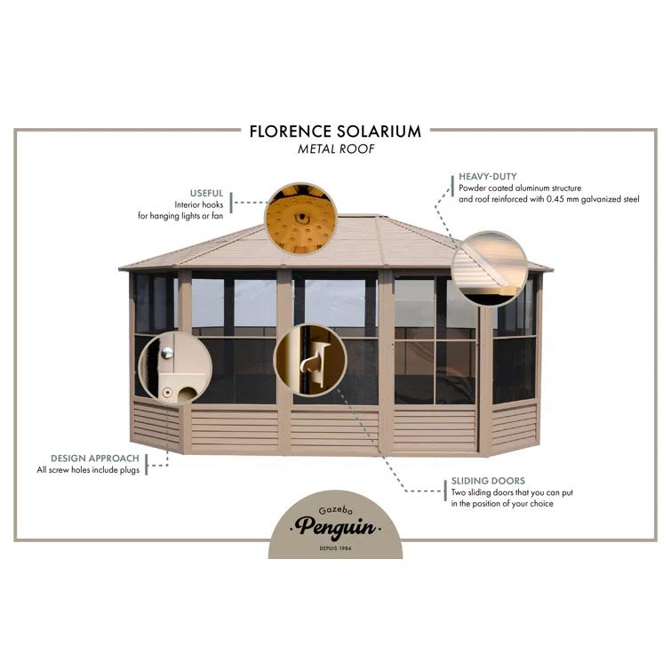 Gazebo Penguin Florence Solarium with Metal Roof