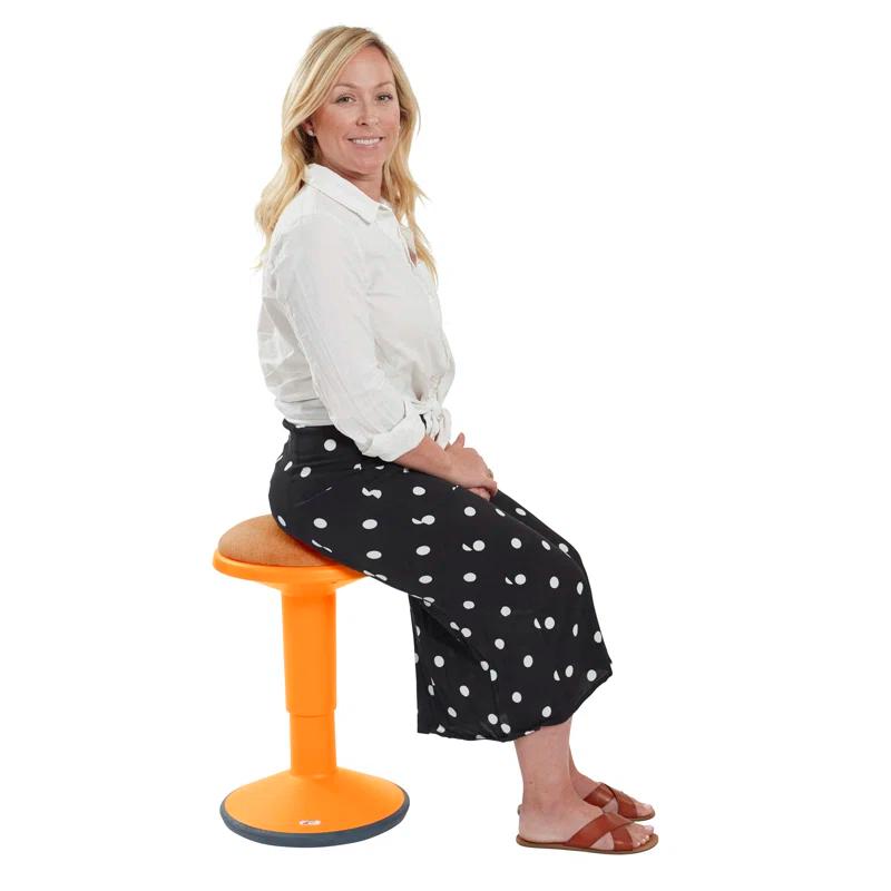 ECR4Kids ECR4Kids Sitwell Wobble Stool with Cushion, Adjustable Height, Active Seating