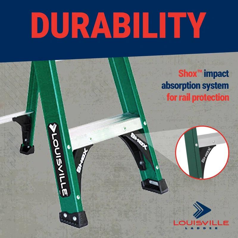 Louisville Ladder 4 ft. Fiberglass Step Ladder with 225 lbs. Load Capacity Type 2 Duty Rating