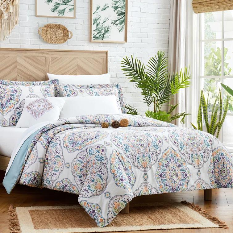 Modern Threads Modern Threads - Castell Collection Comforter Set - Reversible Microfiber - Elegant Printed 8-Piece Bed Set - Includes Comforter, Sheets, Shams, & Pillow - Luxurious Bedding