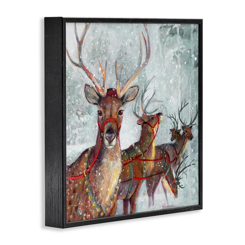 Stupell Industries " Winter Reindeer Holiday Landscape " by Ruane Manning