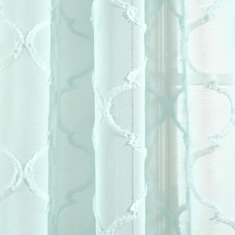 Lush Decor Avon Trellis Sheer Polyester Sheer Curtain Pair (Set of 2)