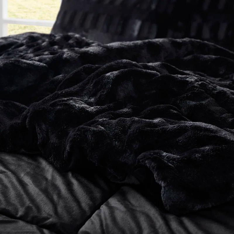 Madison Park Gia Back Print Long Fur Comforter Mini Set