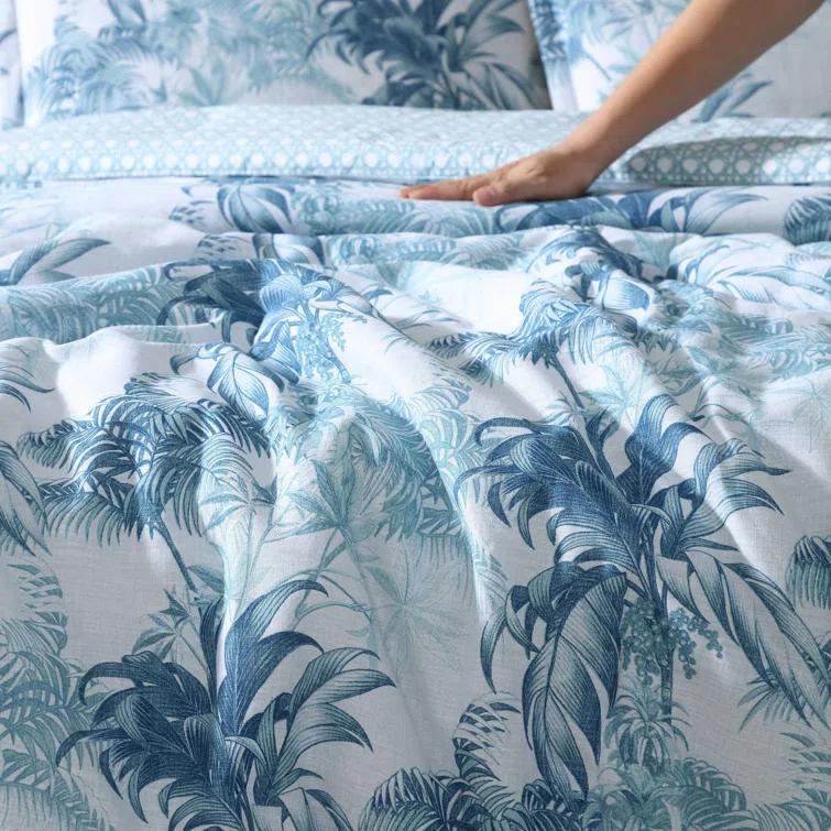 Tommy Bahama Home Tommy Bahama Legacy Palms Cotton Reversible Blue Comforter Set