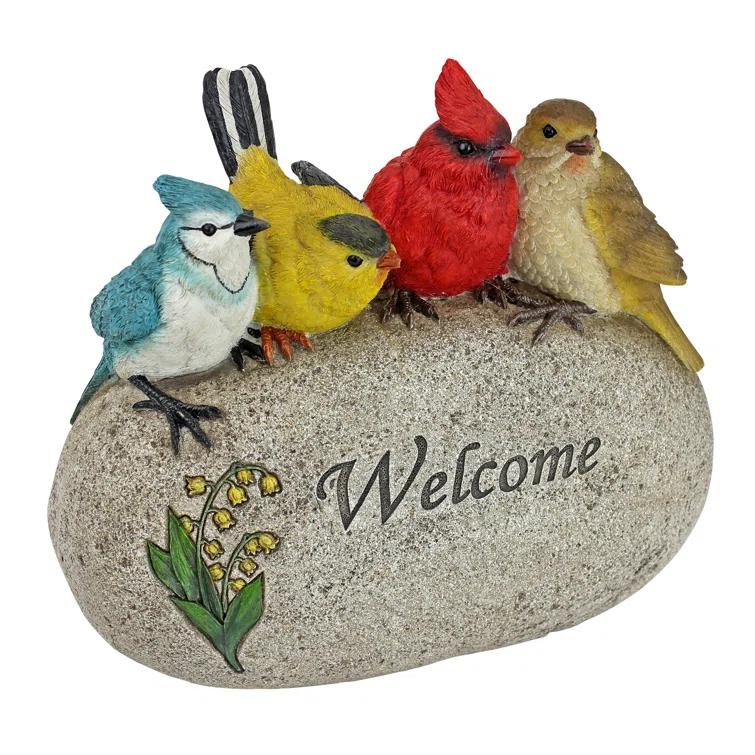 Design Toscano Birdy Welcome Sign Garden Stone Statue