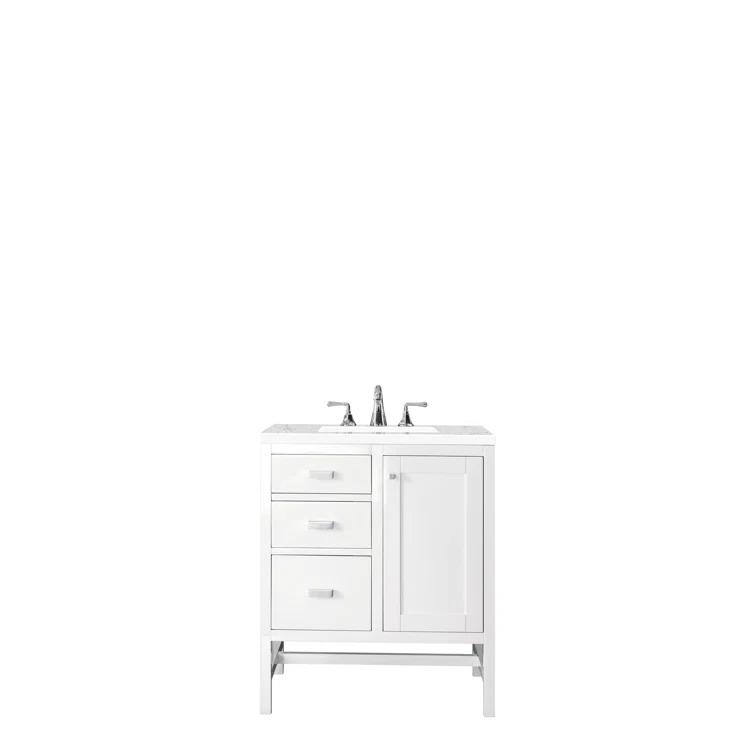 James Martin Vanities Addison 30'' Single Bathroom Vanity with Engineered Quartz Top