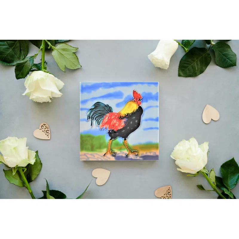 Continental Art Center 6'' x 6'' Glossy Hand Painted Ceramic