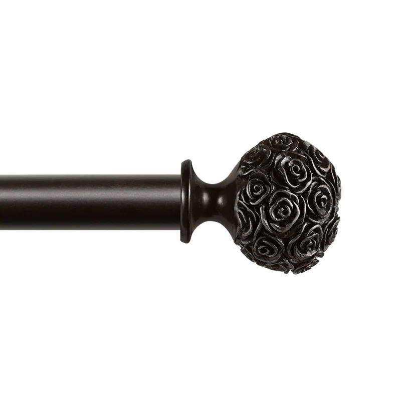Rosdorf Park Etheredge Exclusive Home Peony 1" Curtain Rod and Coordinating Finial Set, Adjustable & Reviews | Wayfair