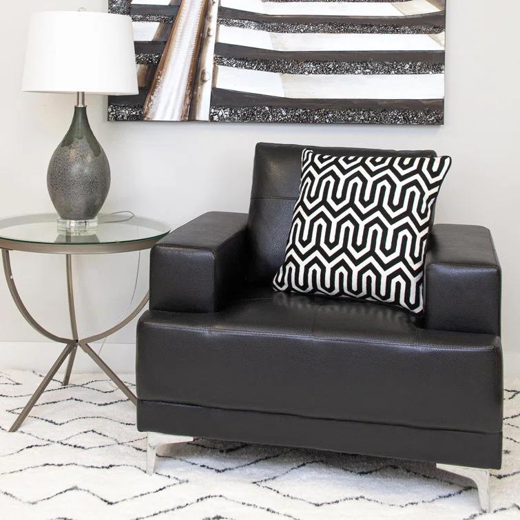Parkland Collection George Oliver Transitional Geometric Black 20" X 20" Pillow | Wayfair