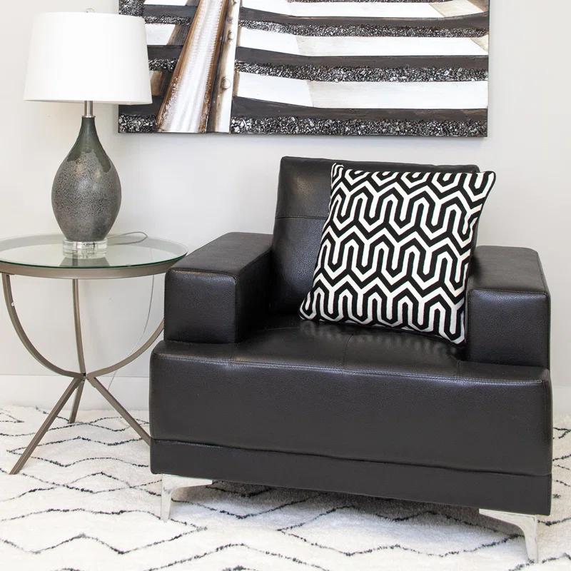 Parkland Collection George Oliver Transitional Geometric Black 20" X 20" Pillow | Wayfair