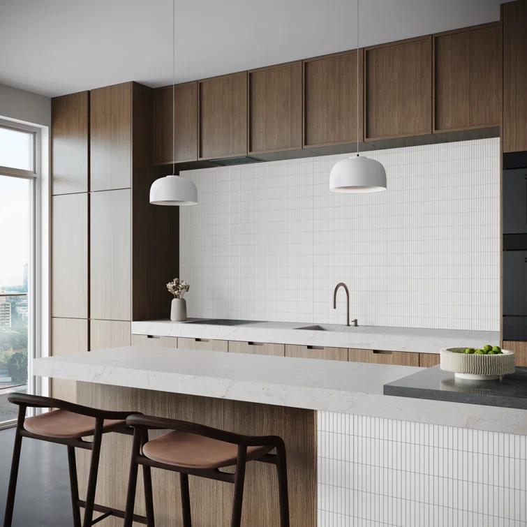 Monogram Stacked 11.19 In. X 11.9 In. Glossy Porcelain Mosaic Floor And Wall Tile (0.92 Sq. Ft. / Each)