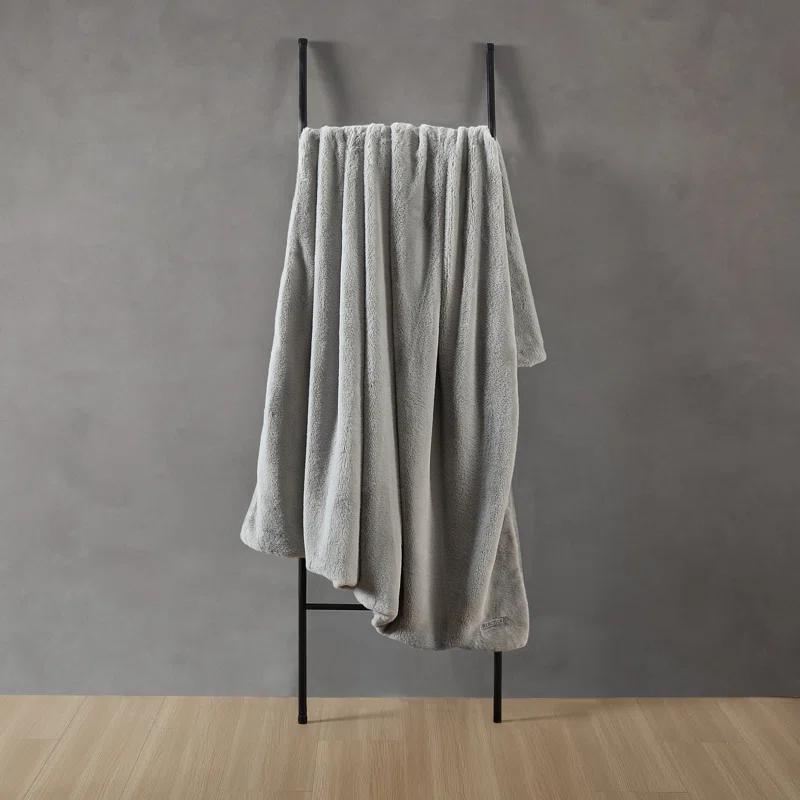 Kenneth Cole Faux Fur Solid Throw Blankets