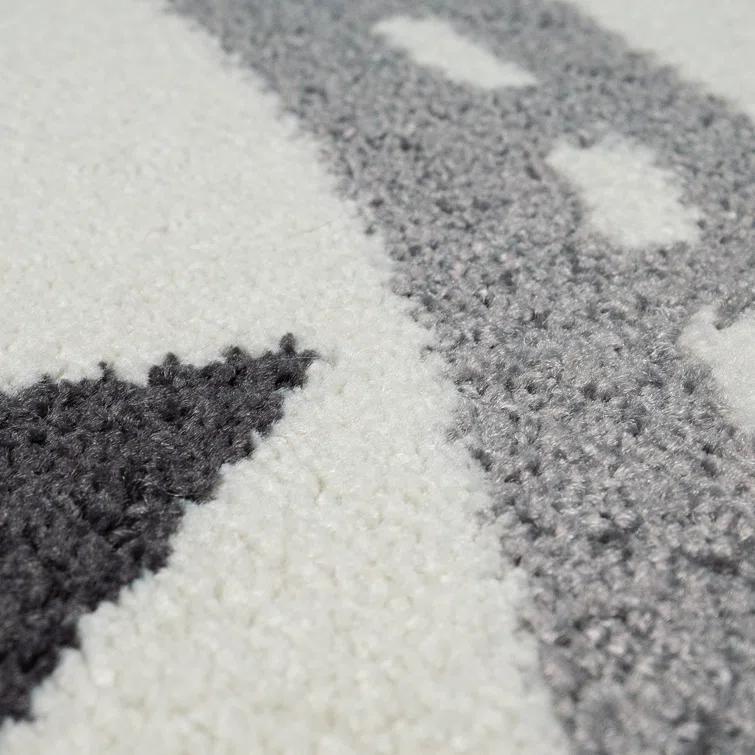 Paco Home Nursery Rug With Streets Cars And Trees Motif In Pastel Colors