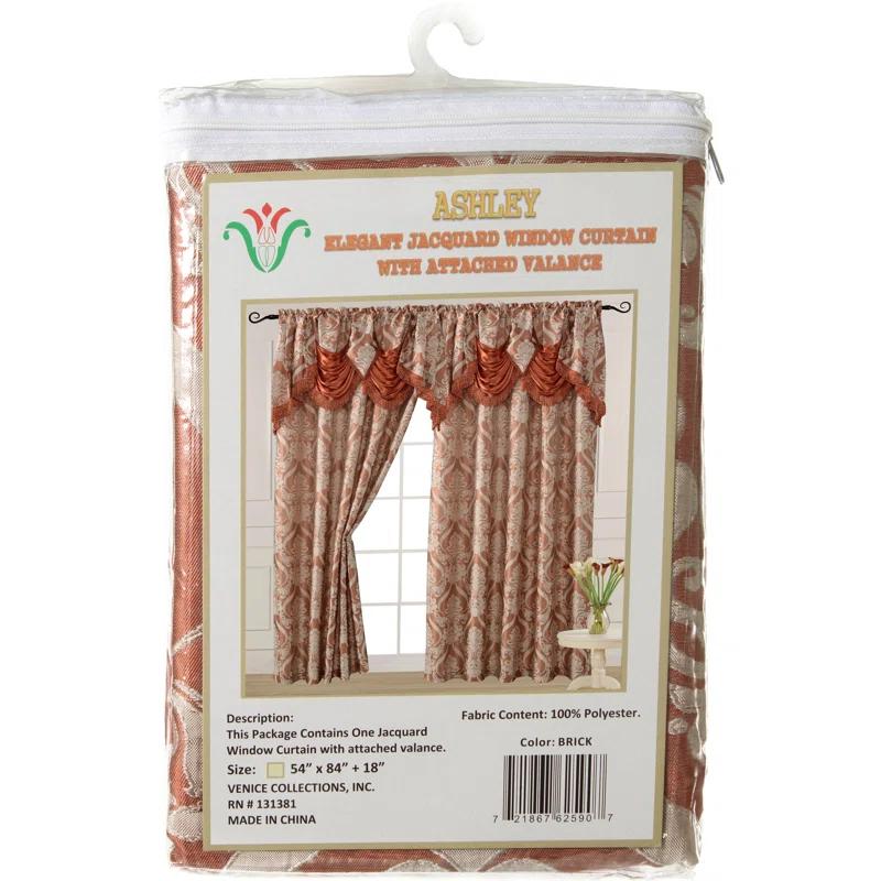Venice Collections Polyester Room Darkening Curtain Single Panel