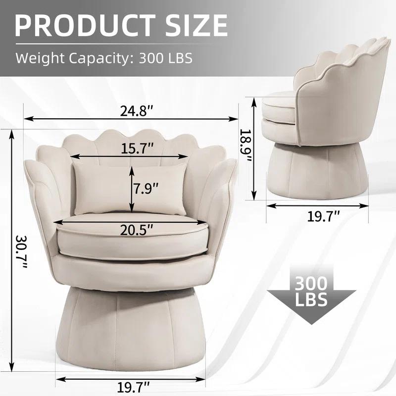 House of Hampton® Upholstered Velvet Swivel Barrel Accent Chair (Set of 2)