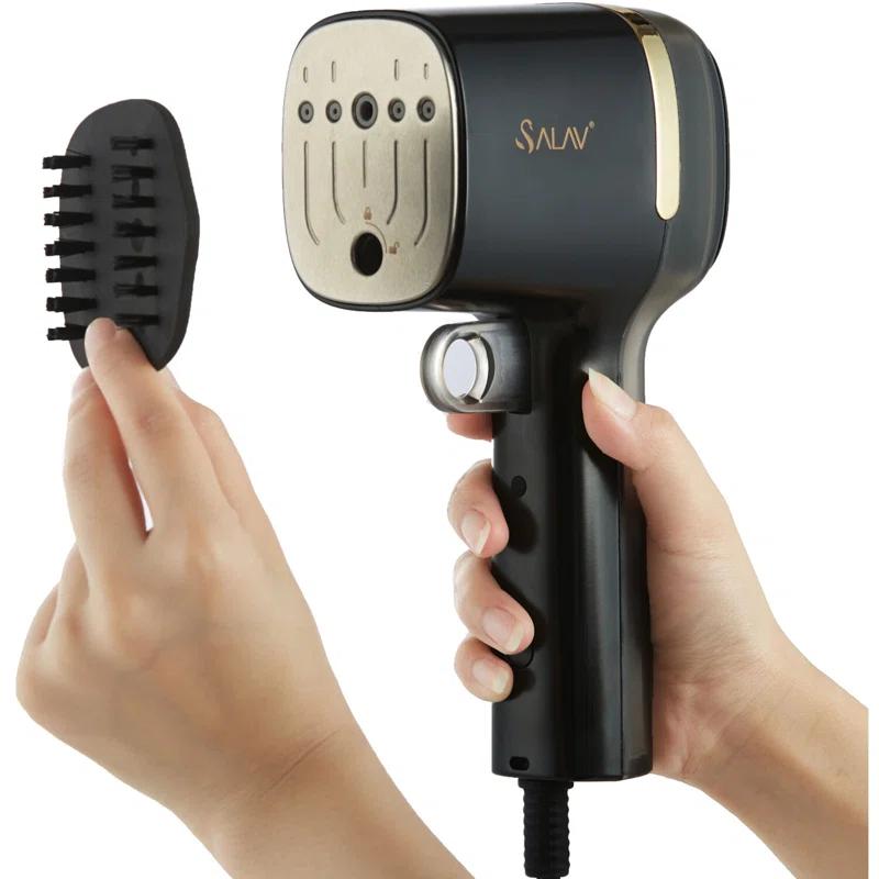 SALAV HS-15 Quicksteam Travel Steamer Black: 1000W Garment Steamer, 9 Min Steam, 110ml Tank, Anti-Drip, Comfort-Grip Handle