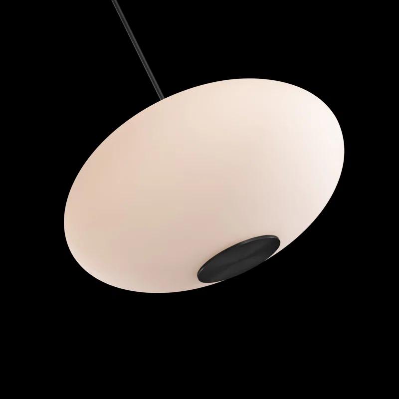 Illusion Dimmable LED Pendant With Oval Shaped Glass Shade, Adjustable Color Temperature