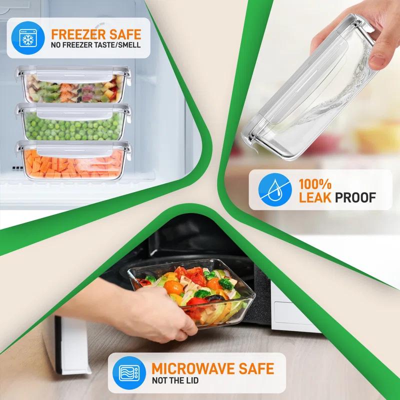 NutriChef 30oz. Glass Food Storage Container
