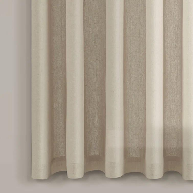 Lush Decor Burlap Knotted Tab Top Semi Sheer Curtain Pair (Set of 2)