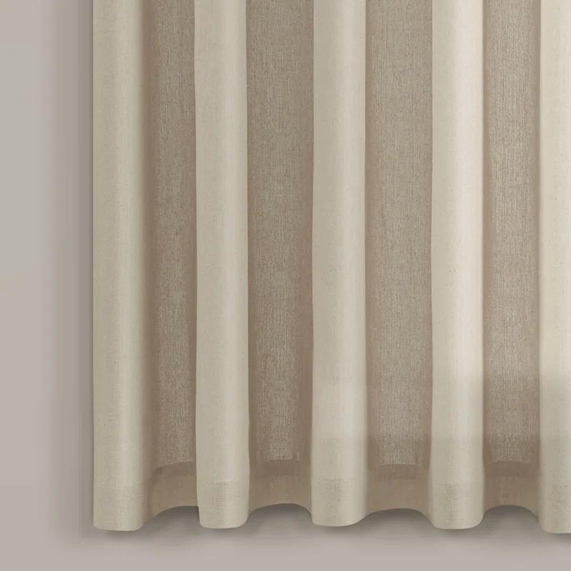 Lush Decor Burlap Knotted Tab Top Semi Sheer Curtain Pair (Set of 2)