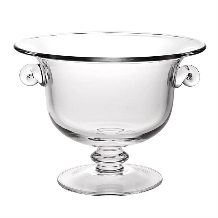 Wildon Home® Arpita 11" Clear Mouth  Blown Crystal Round Pedestal Centerpiece Bowl
