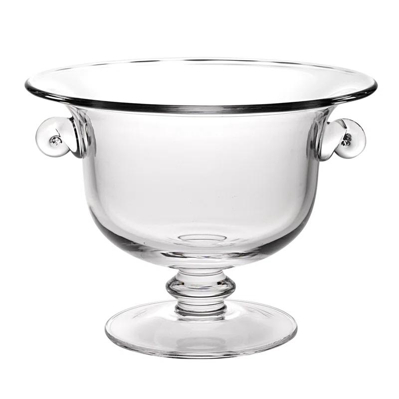 Wildon Home® Arpita 11" Clear Mouth  Blown Crystal Round Pedestal Centerpiece Bowl