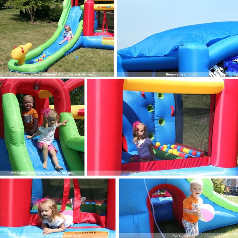 Bounceland Inflatable 8.5' x 17.5' Bounce House Water Slide and Air Blower
