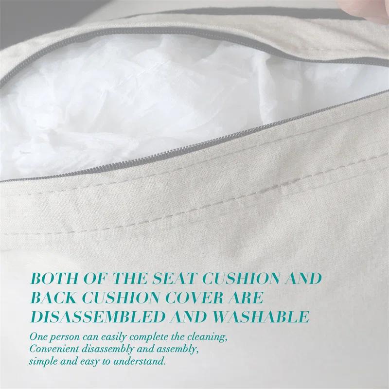 Charlton Home® Linen Fabric Upholstery With Storage Sofa