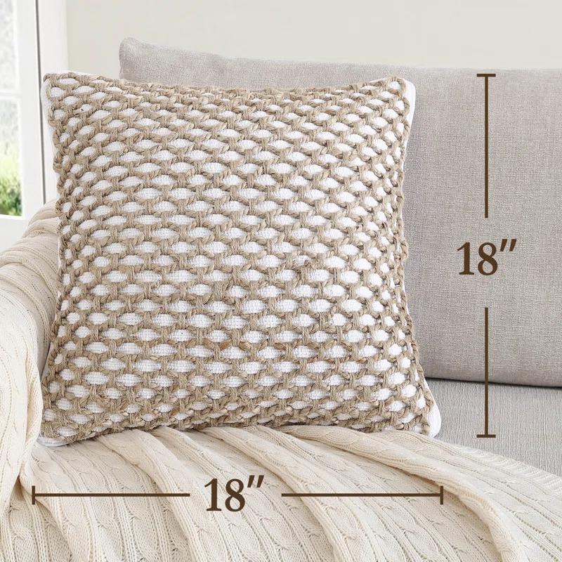 Boho Living Boho Living Jada Decorative Pillow Collection Jute/Cotton Indoor Square Throw Pillow with & Insert (Set of 2)