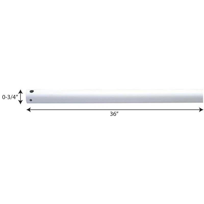 Progress Lighting 36-Inch Ceiling Fan Downrod In White Finish