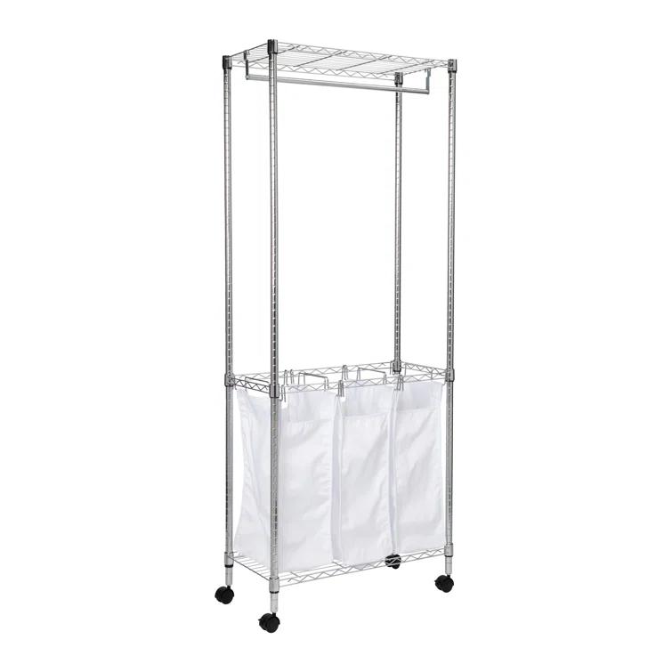Rebrilliant Metal Rolling Laundry Center with Handles