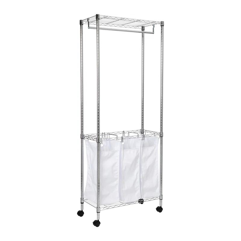 Rebrilliant Metal Rolling Laundry Center with Handles