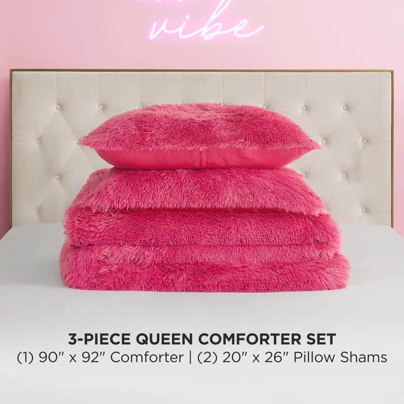 Juicy Couture Juicy Couture Shaggy Faux Fur Comforter & Shams Bedding Sets
