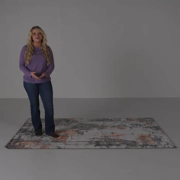 Steelside™ Ettinger Abstract Gray/Orange Area Rug