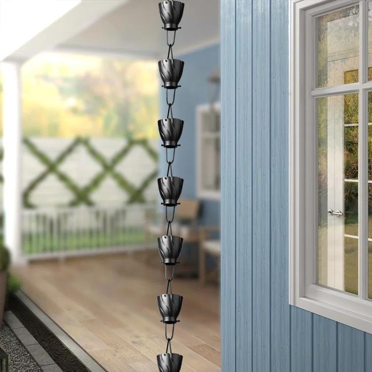 Monarch Rain Chains Aluminum Akira Rain Chain Replacement Downspout for Gutters