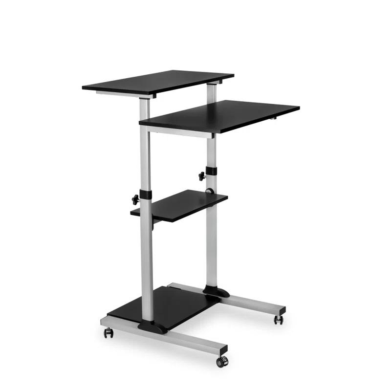 Mount-it Mount-It! Mobile Standing Desk and Rolling Presentation Cart ,27.5-Inch Platform, Locking Wheels