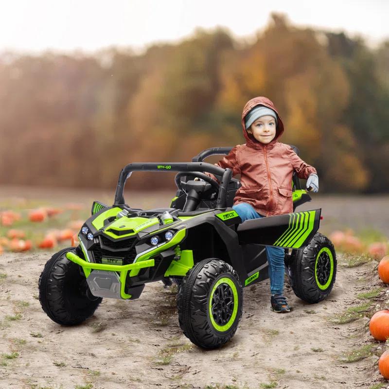 Qaba 24V 7AH Ride on Car, 2 Seater 4MPH Ride on UTV Battery Powered Toy Car