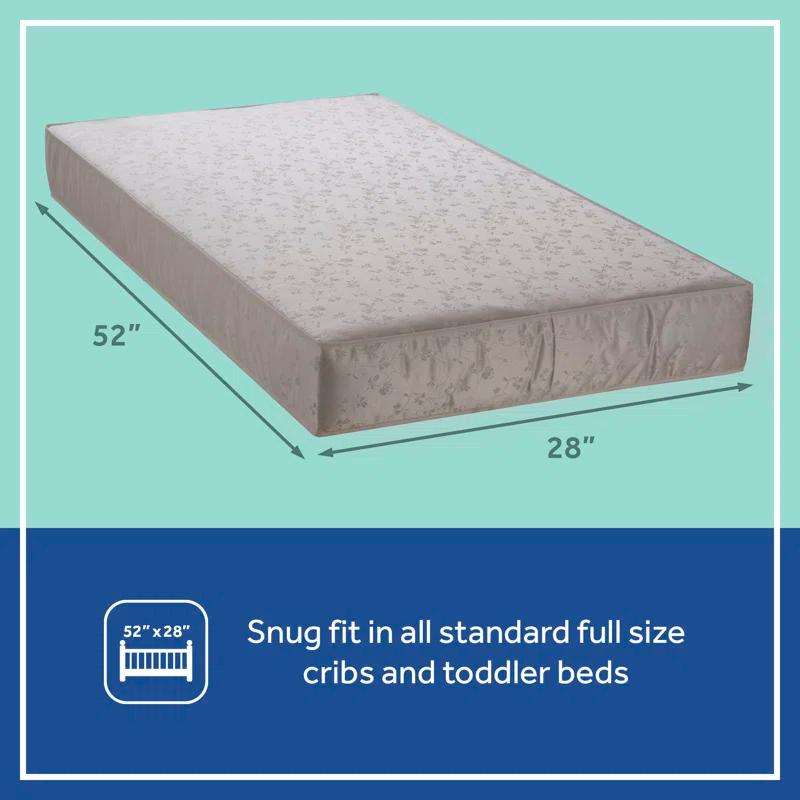 Sealy Baby Sealy Baby 2-Cool 2-Stage Dual Firmness Waterproof Baby Crib Mattress & Toddler Bed Mattress, GREENGUARD Gold Certified, 52" x 28""
