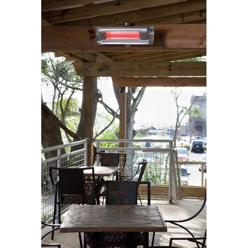 Fire Sense Wall Mounted Infrared Patio Heater 1500W Weatherproof for Indoor Outdoor-Stainless Steel